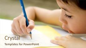  Presentation with homework - Beautiful slide set featuring education kids - young boy enjoying his his backdrop and a cream colored foreground