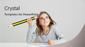  Presentation with dreams - PPT layouts featuring education kids dreams - beautiful little girl background and a light gray colored foreground