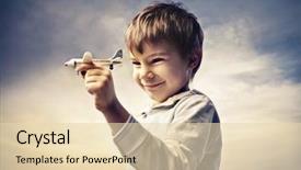 Presentation with child and adolescent identity development - Audience pleasing theme consisting of education kids dreams - child holding an airliner backdrop and a lemonade colored foreground