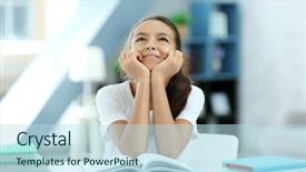  Presentation with lessons learned - Colorful slides enhanced with education kids dreams - cute girl doing lessons backdrop and a sky blue colored foreground