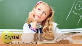  Presentation with education cute - Slides consisting of young lady sitting on green grass with laptop on knees background and a sky blue colored foreground