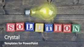  Presentation with solutions - PPT layouts featuring education leadership block - bulb and word solutions background and a gray colored foreground