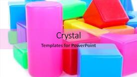  Presentation with plastic - Audience pleasing presentation design consisting of education leadership block - colorful plastic toys isolated backdrop and a lilac colored foreground