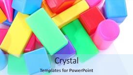  Presentation with plastic - Presentation design with education leadership block - colorful plastic toys isolated background and a  colored foreground
