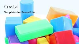  Presentation with bright colorful candy isolated - Slide set with education leadership block - colorful plastic toys isolated background and a  colored foreground