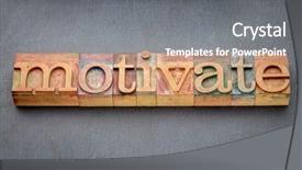  Presentation with how word until page color - Audience pleasing PPT layouts consisting of education leadership block - motivate word in letterpress wood backdrop and a  colored foreground