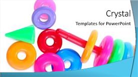  Presentation with pyramid - Presentation theme featuring education leadership block - plastic toy pyramid isolated background and a  colored foreground