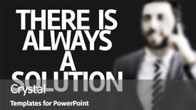  Presentation with solution - Cool new presentation theme with education leadership issues - business man with the text backdrop and a dark gray colored foreground