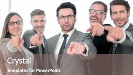  Presentation with team - Amazing presentation theme having education leadership issues - smiling diverse business team pointing backdrop and a gray colored foreground