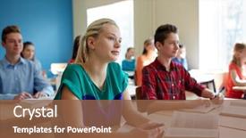  Presentation with learning - Beautiful presentation theme featuring education learning and people concept backdrop and a tawny brown colored foreground