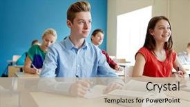  Presentation with learning - Beautiful slide deck featuring education learning and people concept backdrop and a soft green colored foreground