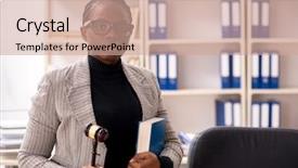  Presentation with elementary school career day and technology and black female - Cool new PPT layouts with education legislative - black female lawyer in courthouse backdrop and a coral colored foreground