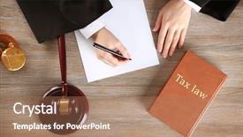  Presentation with education law - Slide set consisting of education legislative - judge writing on paper background and a coral colored foreground