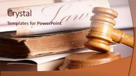  Presentation with law books - Cool new presentation theme with education legislative - judges wooden gavel with very backdrop and a lemonade colored foreground