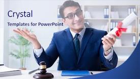  Presentation with legal - Cool new slides with education legislative - laywer with diploma roll backdrop and a sky blue colored foreground