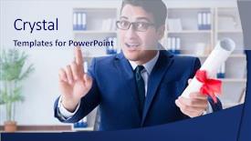  Presentation with legal - Audience pleasing PPT layouts consisting of education legislative - laywer with diploma roll backdrop and a sky blue colored foreground