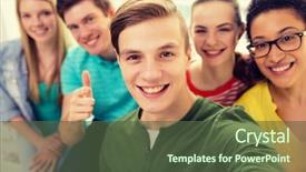  Presentation with school technology - Slides consisting of education leisure and technology concept background and a tawny brown colored foreground