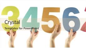  Presentation with colorful math - Cool new theme with education math - colorful numbers isolated on white backdrop and a lemonade colored foreground