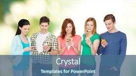  Presentation with technology students - PPT theme having education and modern technology concept background and a ocean colored foreground