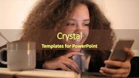  Presentation with text message - Theme featuring education moments - excited teenager reading a text background and a  colored foreground