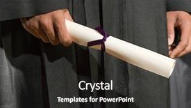  Presentation with diploma - Amazing presentation theme having education moments - graduate holding diploma backdrop and a dark gray colored foreground