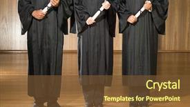  Presentation with ceremony - Audience pleasing presentation design consisting of education moments - student graduation ceremony backdrop and a tawny brown colored foreground