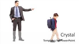  Presentation with angry - PPT theme consisting of education neglect - full length portrait background and a white colored foreground