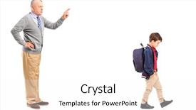  Presentation with grandfather - Slide set consisting of education neglect - full length portrait background and a white colored foreground