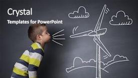  Presentation with wind energy - PPT layouts having education of the environment background and a dark gray colored foreground