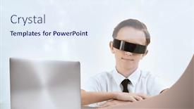  Presentation with shimmering - Slides with education-of-the-future background and a sky blue colored foreground