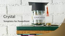  Presentation with education money - Presentation consisting of education on pile of book background and a light gray colored foreground