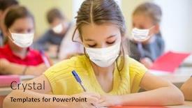  Presentation with school health - Slides enhanced with education-pandemic-and-health-concept background and a yellow colored foreground