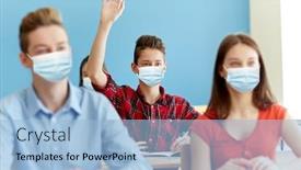  Presentation with health-education - Audience pleasing slide deck consisting of education-pandemic-and-health-concept backdrop and a light blue colored foreground