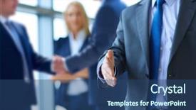  Presentation with two men climbing - Audience pleasing slide set consisting of education partners - two successful business men shaking backdrop and a ocean colored foreground
