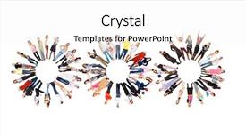  Presentation with company - Colorful PPT theme enhanced with education partners - united company team over white backdrop and a  colored foreground