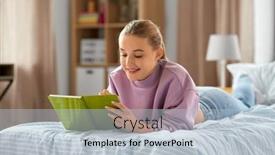  Presentation with diary - Theme consisting of education-people-and-leisure-concept background and a light blue colored foreground