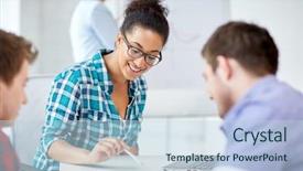  Presentation with friendship school - Beautiful slide deck featuring education people friendship technology backdrop and a lemonade colored foreground