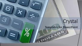  Presentation with percent - Presentation theme having education percentage - percent calculator and dollars background and a seafoam green colored foreground