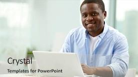  Presentation with african marriage - Slide set enhanced with educational planning - image of young african businessman background and a light gray colored foreground