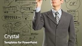  Presentation with writing - Audience pleasing theme consisting of educational planning - man writing something on glass backdrop and a dark gray colored foreground