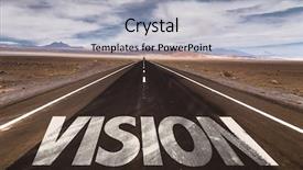  Presentation with education policy - Presentation theme having education policy - vision written on desert road background and a light gray colored foreground