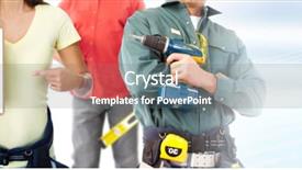  Presentation with construction - Amazing PPT layouts having education poster - construction workers group backdrop and a gray colored foreground