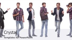  Presentation with special education young adult man - PPT layouts enhanced with education poster - panoramic collage of a promising background and a lemonade colored foreground