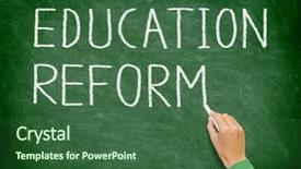  Presentation with student writing teacher - Presentation featuring education reform - school reform concept background and a ocean colored foreground