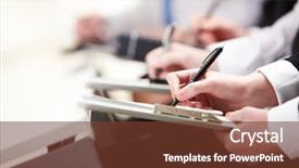  Presentation with writing - Presentation featuring education report - close-up of business person hands background and a tawny brown colored foreground