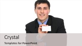  Presentation with theme - Theme with education report card - business theme handsome businessman background and a  colored foreground