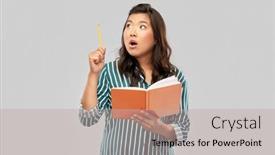  Presentation with inspiration - Cool new slide deck with education-school-and-inspiration-concept backdrop and a mint green colored foreground