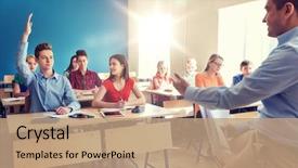  Presentation with tests - Theme with education school and people concept background and a coral colored foreground