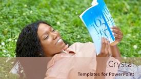  Presentation with african people - Presentation theme having education-school-and-people-concept background and a coral colored foreground