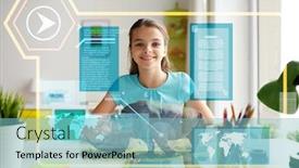  Presentation with school technology - PPT theme enhanced with education-school-and-technology-concept background and a light blue colored foreground